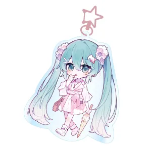 Hatsune Miku Acryl Schlüsselanhänger Kawaii Summer Time