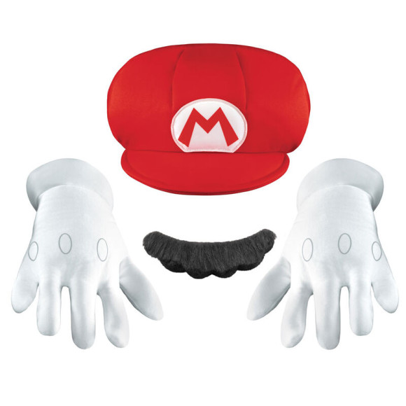 Nintendo Super Mario Kostüm Set Mütze Handschuhe für Kinder