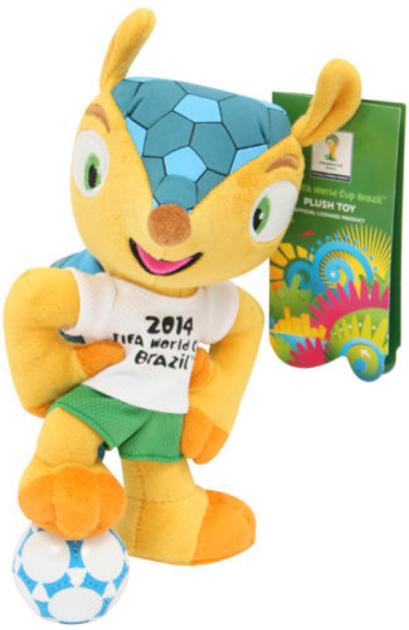 Fußball WM 2014 Fuleco Plüschfigur mit Saugnapf 13 cm