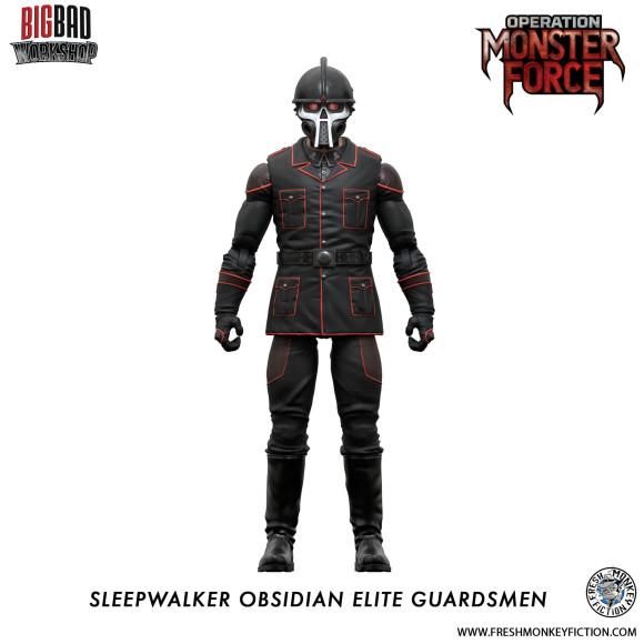Operation: Monster Force Actionfigur 1/12 Sleepwalker Obsidian Elite Guardsmen 15 cm