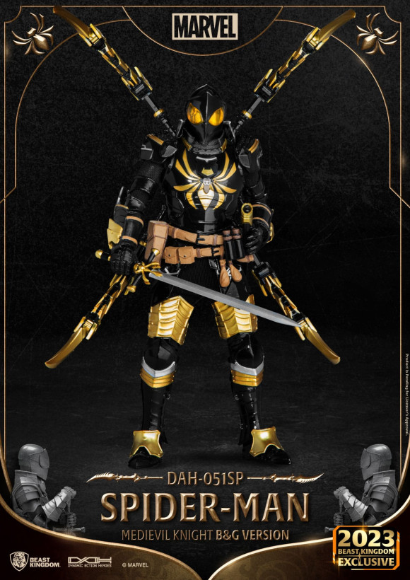 Marvel Dynamic 8ction Heroes Actionfigur 1/9 Medieval Knight Spider-Man B&G Version 21 cm