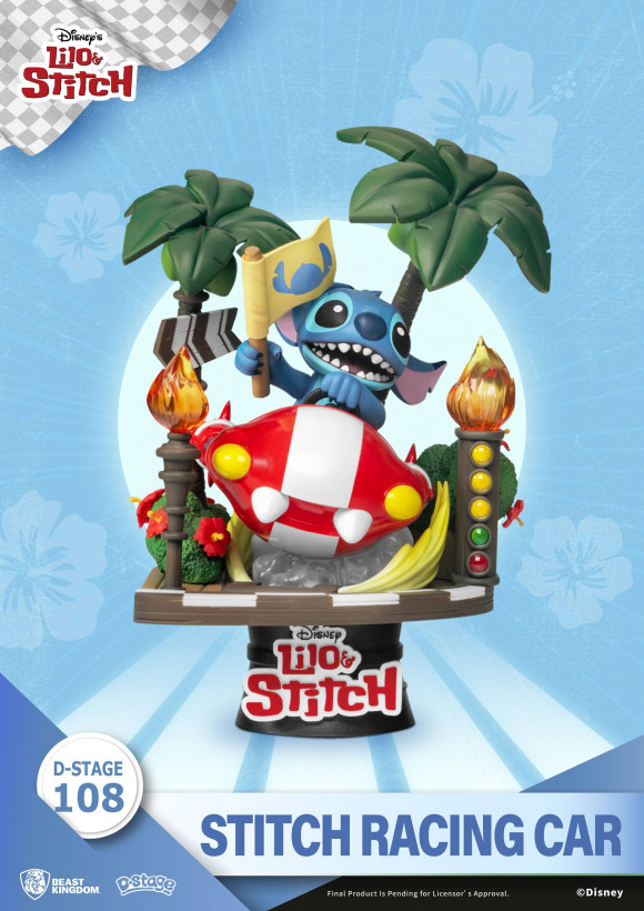 Lilo & Stitch D-Stage PVC Diorama Stitch Racing Car Closed Box Version 15 cm