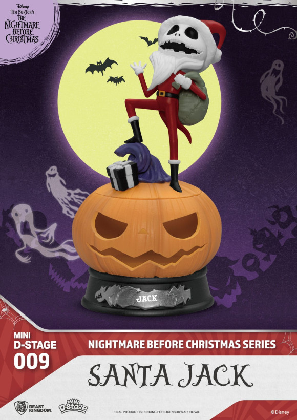 The Nightmare Before Christmas Mini Diorama Stage PVC Figur Santa Jack 10 cm