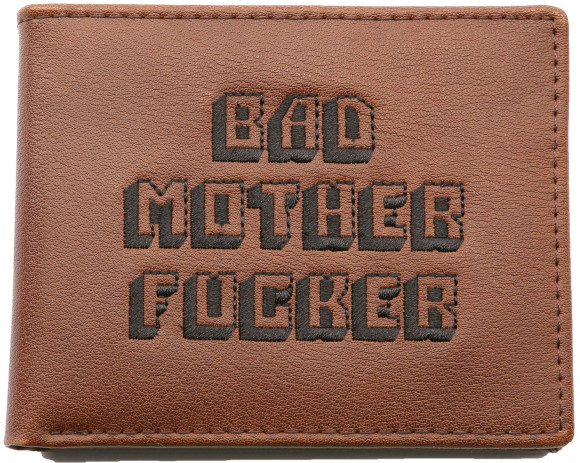 Pulp Fiction Bad Mother Fucker Geldbeutel Braun / gesticktes Logo