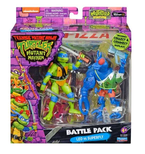 Teenage Mutant Ninja Turtles Actionfiguren Leonardo vs. Super Fly 11 cm 