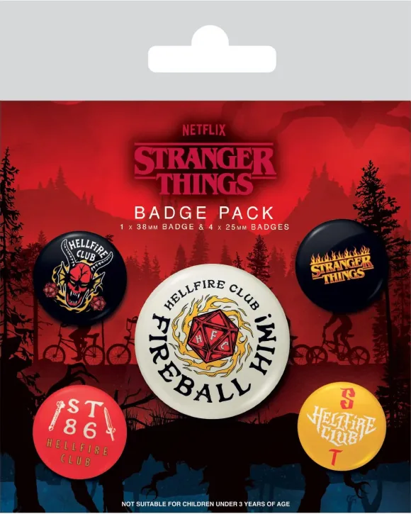 Stranger Things 4 Ansteck-Buttons 5er-Pack Hellfire Club 