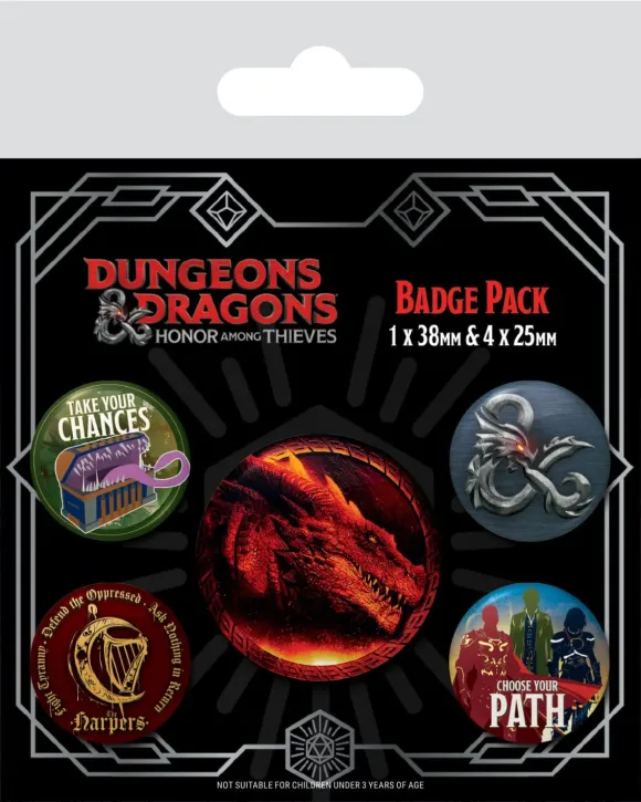 Dungeons & Dragons Ansteck-Buttons 5er-Pack Movie 