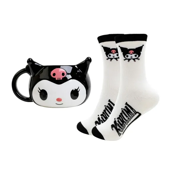 Sanrio Set 3D Tasse und Socken Kuromi