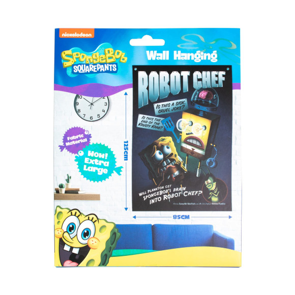 SpongeBob Schwammkopf Wandbehang Robot Chef 125 x 85 cm