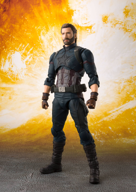 Avengers Infinity War S.H. Figuarts Actionfigur Captain America & Tamashii Effect Explosion 16 cm