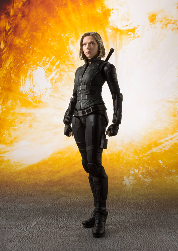Avengers Infinity War S.H. Figuarts Actionfigur Black Widow & Tamashii Effect Explosion 15 cm