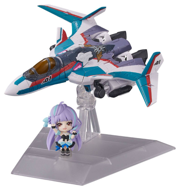 Macross Delta Tiny Session Fahrzeug mit Actionfigur VF-31C Siegfried (Arad Mölders Use) with Mikumo Guynemer 10 cm