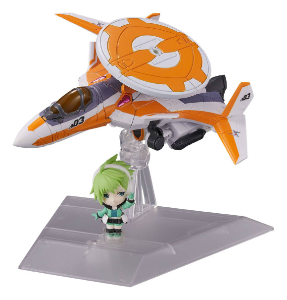 Macross Delta Tiny Session Fahrzeug mit Actionfigur VF-31E Siegfried (Chuck Mustang Use) with Reina Prowler 10 cm