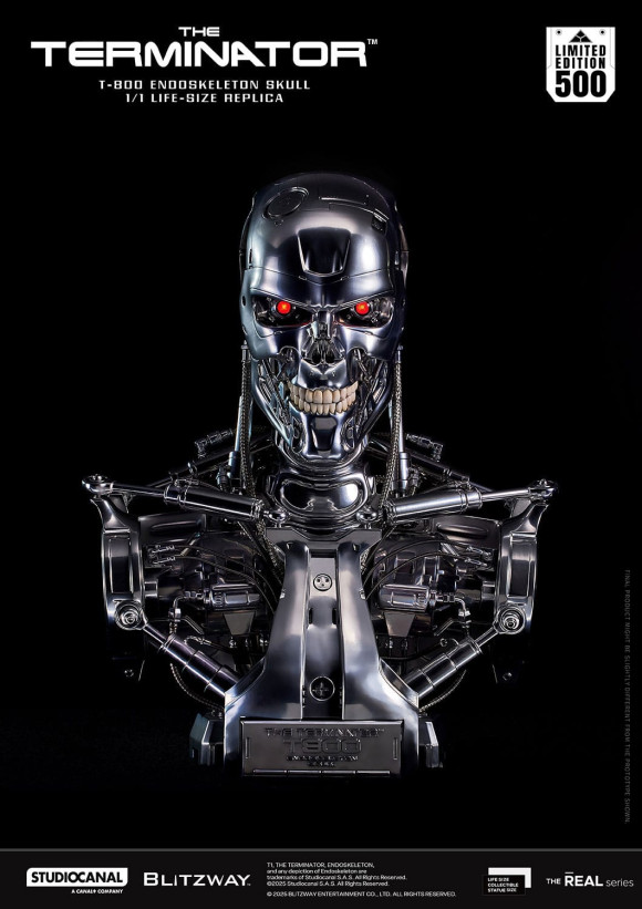 Terminator The Real Series Life-Size Büste T-800 Endoskeleton Skull 50 cm
