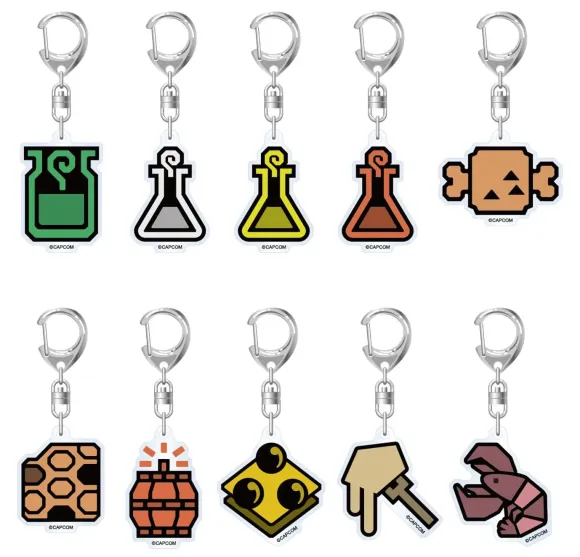 Monster Hunter Wilds Acryl-Schlüsselanhänger Item Icon 6 cm Sortiment (10) 