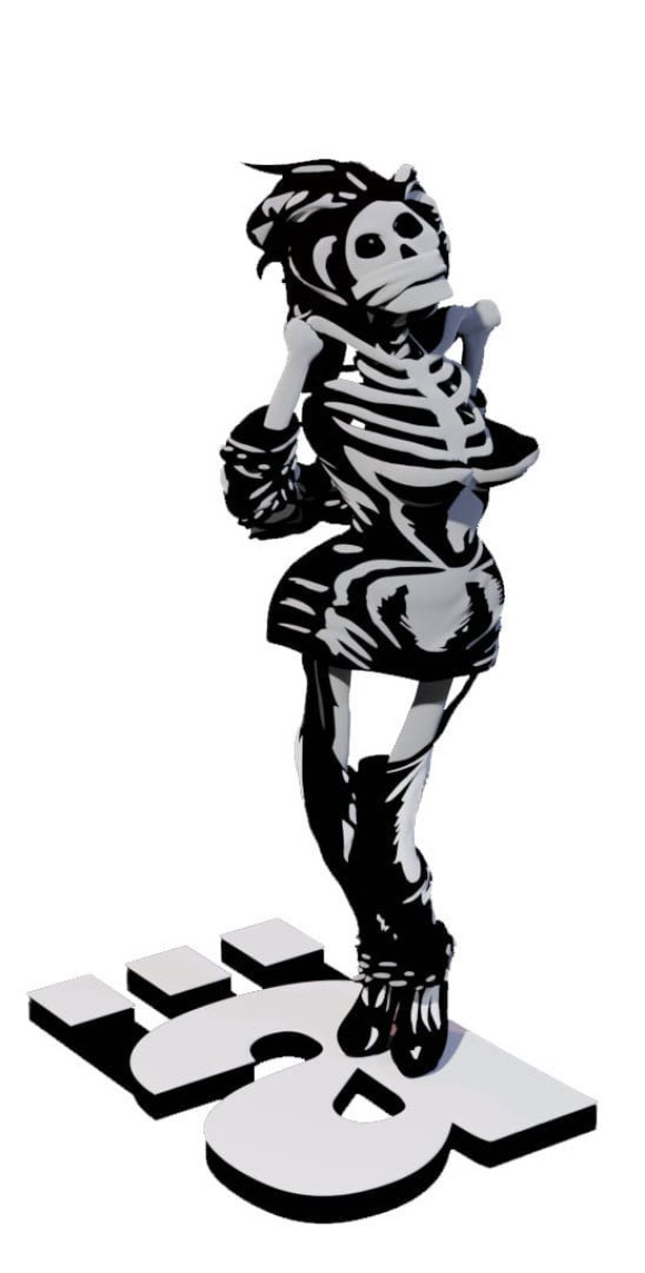 Die Ärzte Resin Statue 1/10 Gwendoline Skelett 17 cm