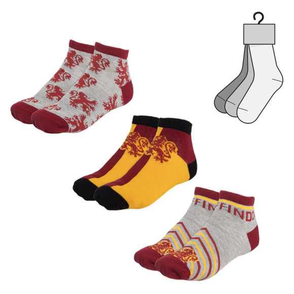 Harry Potter Knöchelsocken 3-er Packs Gryffindor Sortiment (6)