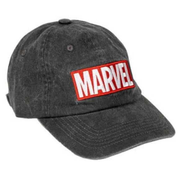 Marvel Baseball Cap Logo Red and White Washed