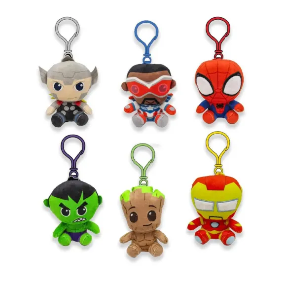 Marvel Plüsch-Schlüsselanhänger 12 cm Sortiment (24)      