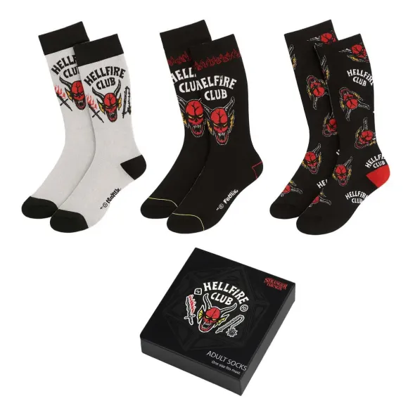 Stranger Things Socken 3er-Pack 38-45 Hellfire Club