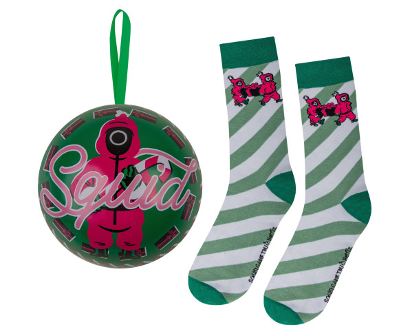 Squid Game Christbaumschmuck mit Anti-Rutsch Socken 35-45