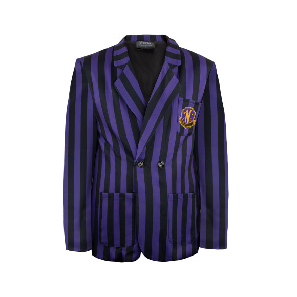 Wednesday Jacke Nevermore Academy Purple Striped Blazer