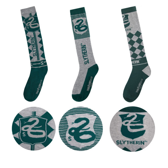 Harry Potter Kniestrümpfe 3er-Pack Slytherin