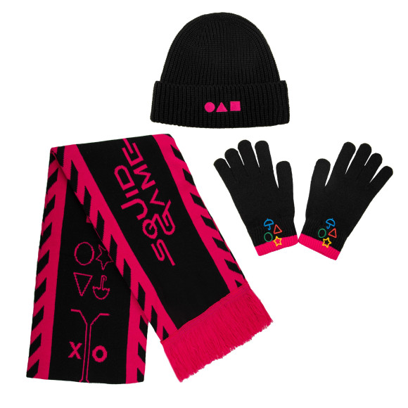 Squid Game Schal, Beanie, Handschuhe Set Squid Game