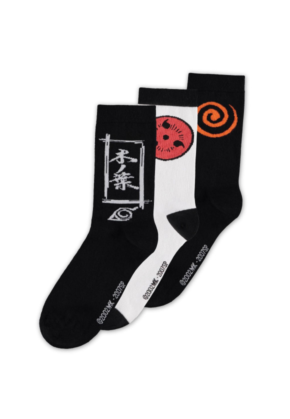 Naruto Shippuden Socken 3er-Pack Sasuke Symbol 39-42