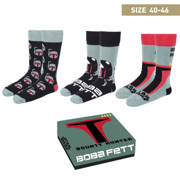 Star Wars Socken 3er-Pack Boba Fett 40-46