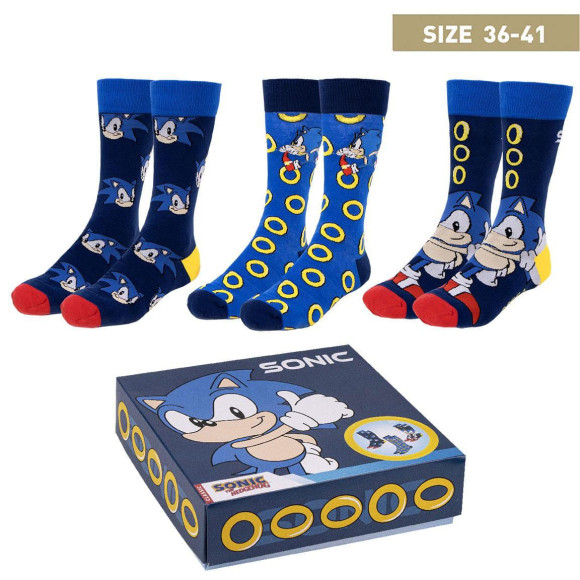 Sonic the Hedgehog Socken 3er-Pack Sonic 35-41