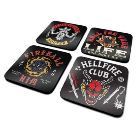 Stranger Things 4 Untersetzer 4er-Pack Hellfire Club