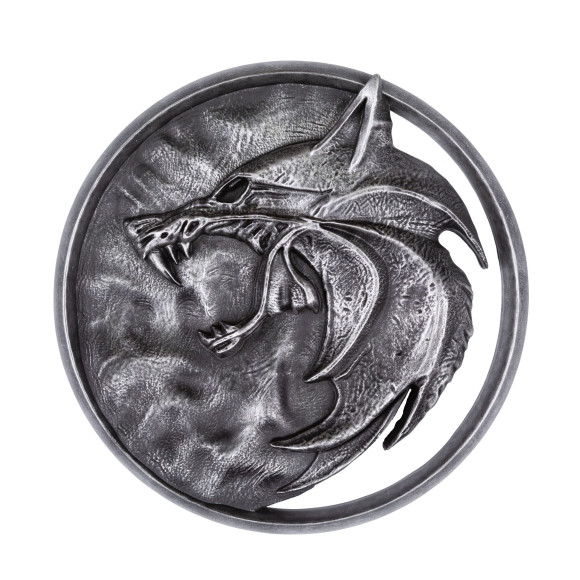 The Witcher Season 03 Replik Wandtafel Wolf Medallion
