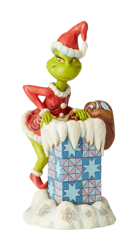 Der Grinch Statue Climbing in the Chimney 23 cm