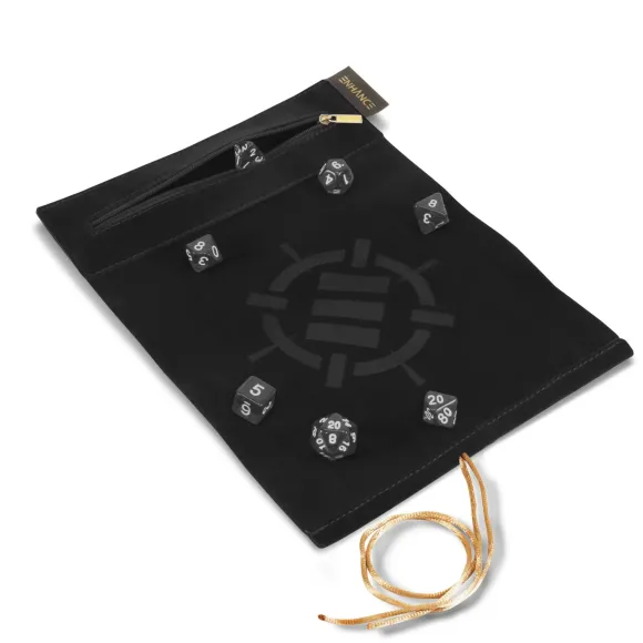 Enhance Tabletop Roll on a Scroll Würfeltasche mit Würfel Black 