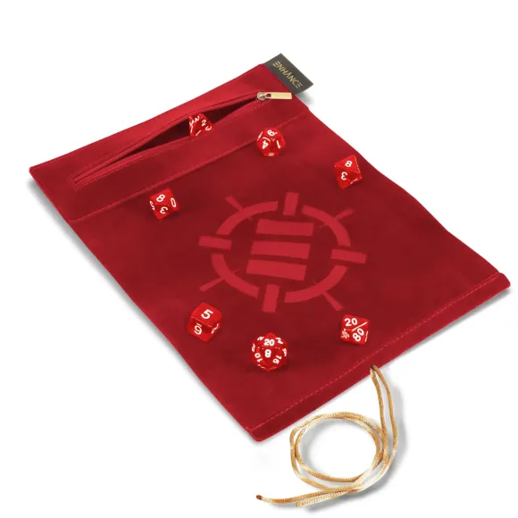 Enhance Tabletop Roll on a Scroll Würfeltasche mit Würfel Rot