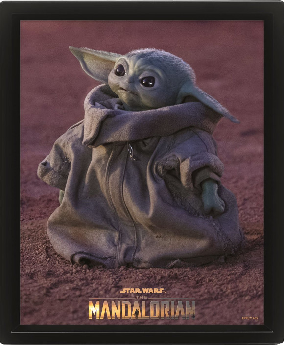 Star Wars: The Mandalorian 3D-Effekt Poster Pack im Rahmen Grogu 26 x 20 cm (3)