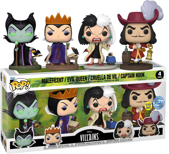 Disney Villains POP! Movies Vinyl Figuren 4er-Pack Villains (GW)(EMEA) 9 cm