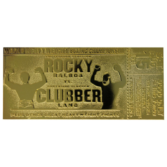 Rocky III Replik World Heavyweight Boxing Championship Ticket (vergoldet)