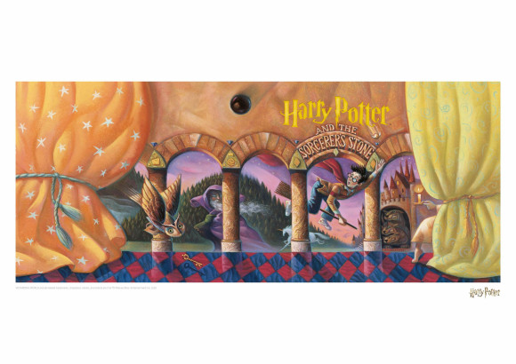 Harry Potter Kunstdruck Philosopher's Stone Book Cover Artwork Limited Edition 42 x 30 cm