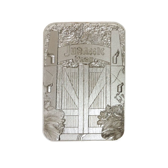 Jurassic Park Replik Metal Entrance Gates (versilbert)