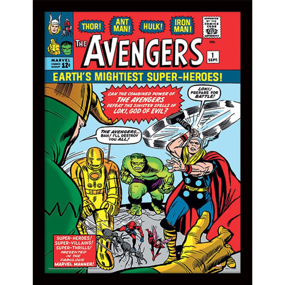 Marvel Collector Print Poster im Rahmen Avangers vs. Loki Comic