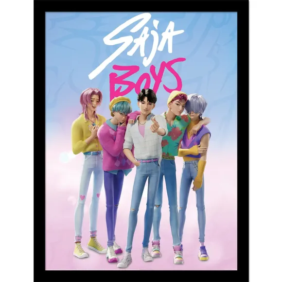 KPop Demon Hunters Collector Print Poster im Rahmen Saja Boys