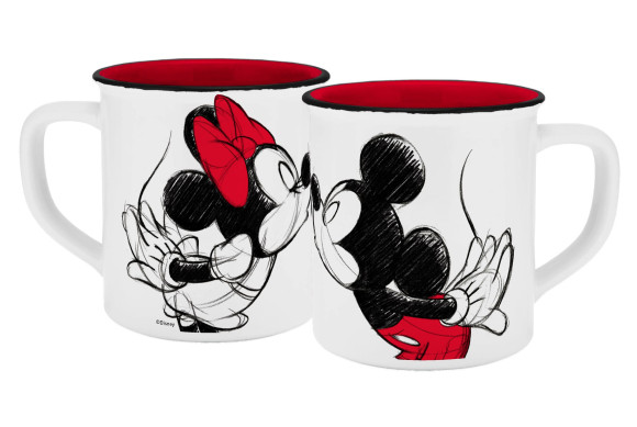 Disney Tasse Micky Kiss Sketch Rot
