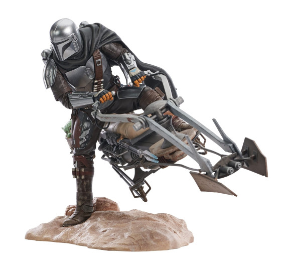 Star Wars: The Mandalorian Premier Collection Statue 1/7 Din Djarin on Speeder Bike 23 cm