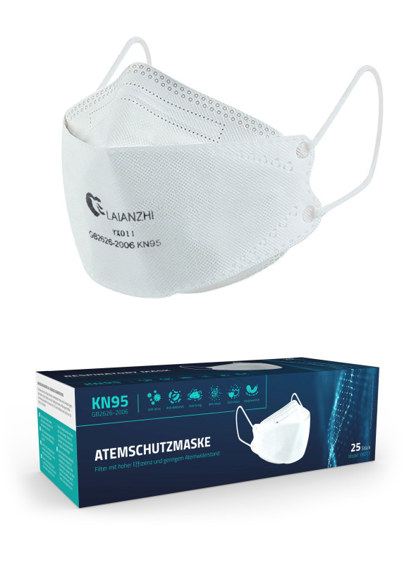 KN95 GB2626-2006 - 25er Pack Atemschutzmaske LAI AN ZHI 