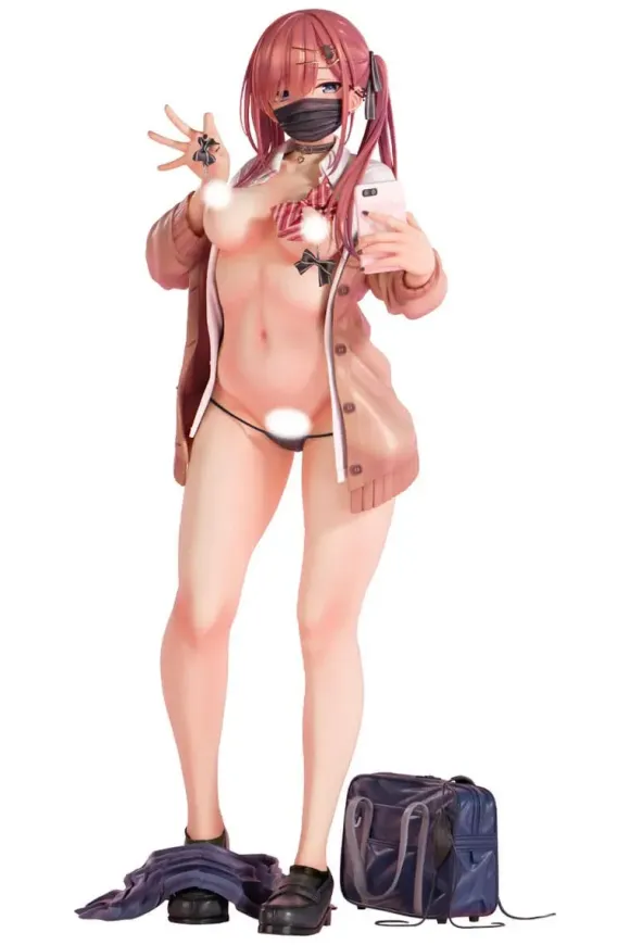 Original Character Statue 1/5 Red-Haired Gyaru-Chan Mask Ver.  Illustration by Nanamakura 29 cm