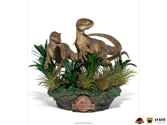 Jurassic Park Just The Two Raptors Deluxe Art Scale Statue 20 cm