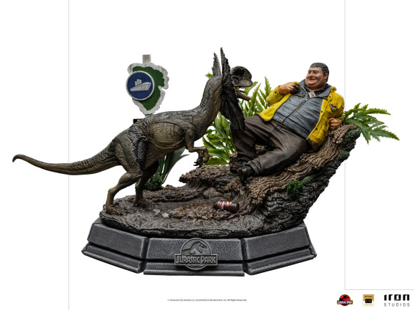 Jurassic Park Art Scale Statue 1/10 Dennis Nedry meets the Dilophosaurus 21 cm