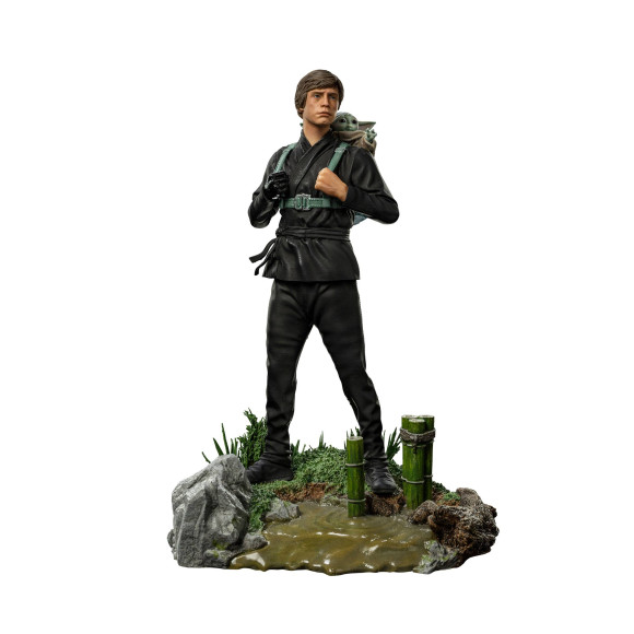 Star Wars Book of Boba Fett Art Scale Statue 1/10 Luke Skywalker & Grogu Training 20 cm